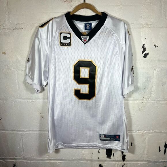 Drew Brees #9 New Orleans Saints On Field White Jersey w/ Patch Men's XL 50 - Picture 1 of 13